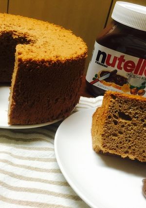 ヌテラ活用！チョコレートシフォンケーキ♡-レシピのメイン写真