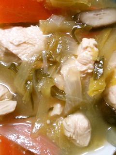 簡単♪レタスとキュウリ鶏むね肉の煮込み!-レシピのメイン写真