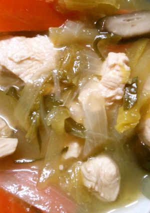 簡単♪レタスとキュウリ鶏むね肉の煮込み！-レシピのメイン写真
