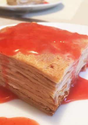 そば粉のミルクレープ✨苺のソースをかけて-レシピのメイン写真