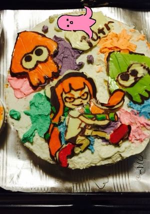 スプラトゥーン バースデーケーキ-レシピのメイン写真