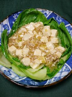 レンジで簡単!青梗菜の麻婆豆腐掛け-レシピのメイン写真