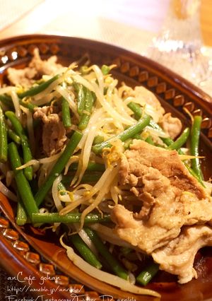 激ウマ！ニンニクの芽と豚肉のもやし炒め*-レシピのメイン写真