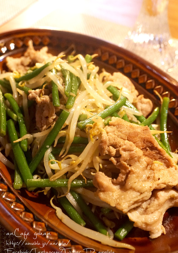 激ウマ！ニンニクの芽と豚肉のもやし炒め*-レシピのメイン写真