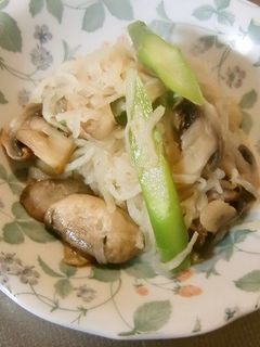 切り干し大根+アスパラ+マッシュルーム煮-レシピのメイン写真