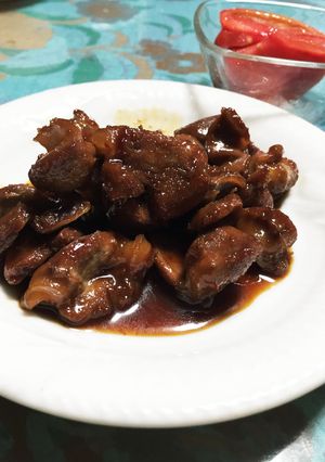 砂ずり（砂肝）の簡単ニンニクと醤油炒め煮-レシピのメイン写真