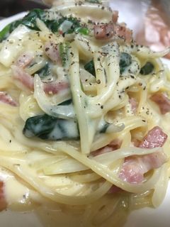 ほうれん草のクリーミーカルボナーラ-レシピのメイン写真