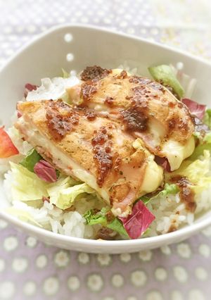 ポテサラチーズハムのミルフィーユピカタ丼-レシピのメイン写真
