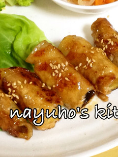 豚肉の甘照り焼き♪茄子巻き*お弁当にも-レシピのメイン写真