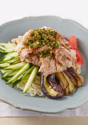 なすと豚肉の中華風そうめん-レシピのメイン写真