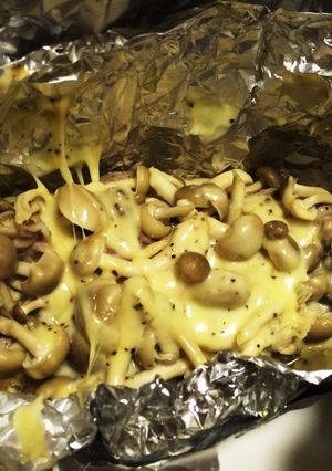 〈ビールのつまみ〉豚肉としめじのホイル焼-レシピのメイン写真