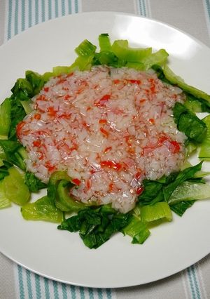 レンジで簡単！青梗菜の蟹餡掛け-レシピのメイン写真