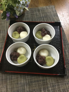 ミニ抹茶白玉団子あずき添え♡-レシピのメイン写真