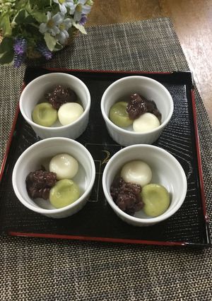 ミニ抹茶白玉団子あずき添え♡-レシピのメイン写真