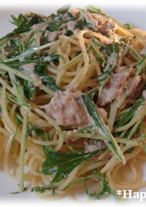 水菜とツナのパスタ-レシピのメイン写真