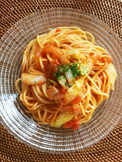 新玉ねぎと春キャベツのトマトソースパスタ-レシピのメイン写真