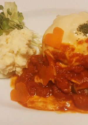 チーズハンバーグとマッシュポテト-レシピのメイン写真