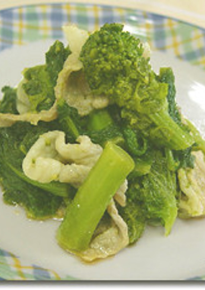 菜の花と豚肉の炒め煮-レシピのメイン写真