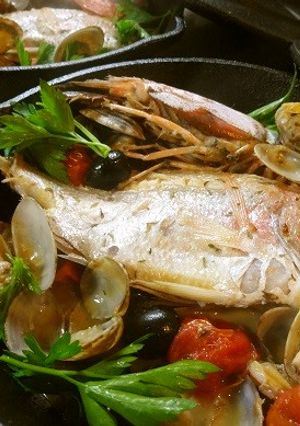 フライパンで簡単に♪鯛のアクアパッツァ-レシピのメイン写真