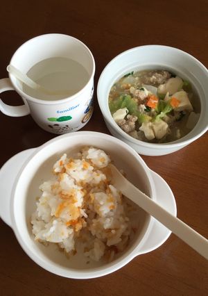離乳食後期(10か月)☆混ぜご飯とスープ-レシピのメイン写真