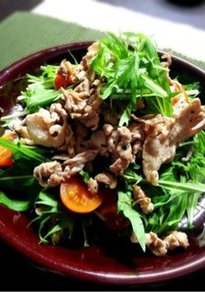 簡単！大葉と豚肉の野菜たっぷりサラダスパ-レシピのメイン写真