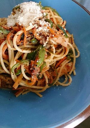 ニンジンとピーマンのすりごまあえパスタ-レシピのメイン写真
