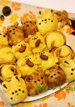 ♡秋のにぎやかちぎりぱん♡-レシピのメイン写真
