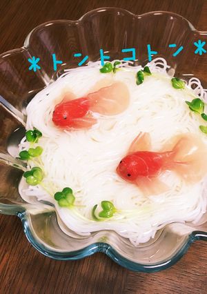 涼しげ♪(๑>◡<๑)金魚素麺☆ハム金魚-レシピのメイン写真