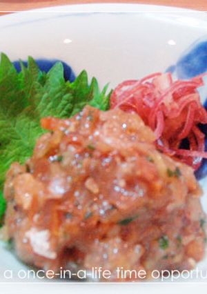 大葉にんにく醤油でなめろう-レシピのメイン写真