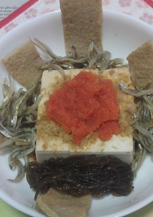 明太載せ冷奴＋じゃこ天洗いもずくちりめん-レシピのメイン写真