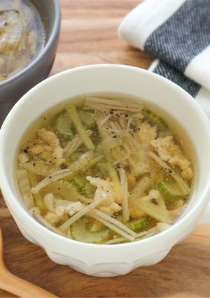 ぽかぽか♪鶏ひき肉とセロリの生姜スープ-レシピのメイン写真
