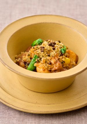 米粉の肉味噌焼き米粉団子入りグラタン仕立-レシピのメイン写真