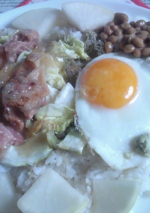 備蓄米でカフェ丼V99〜焼き鳥春キャベツ-レシピのメイン写真