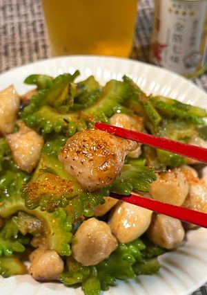 シャキシャキゴーヤとぼんじりの甘辛炒め-レシピのメイン写真