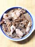 鶏ささみ肉と 白滝 エノキの ごま味噌煮✿