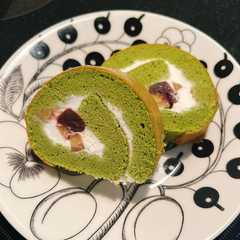 รูปของ 米粉のおやつ🐾抹茶のロールケーキ