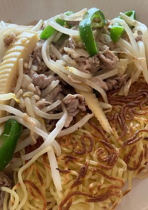 タケノコと豚肉のあんかけカリカリ焼きそば-レシピのメイン写真