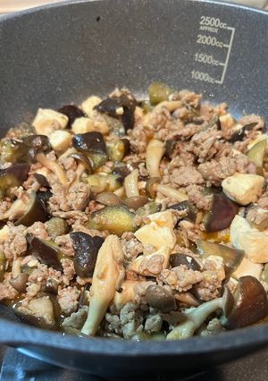 茄子と挽き肉と豆腐の麻婆風炒め-レシピのメイン写真