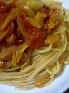 キャベツとソーセージのトマトパスタ-レシピのメイン写真