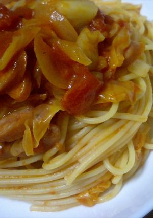 キャベツとソーセージのトマトパスタ-レシピのメイン写真