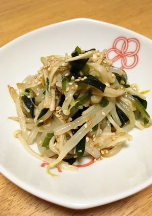 レンチンもやし♡えのきワカメ入りナムル-レシピのメイン写真
