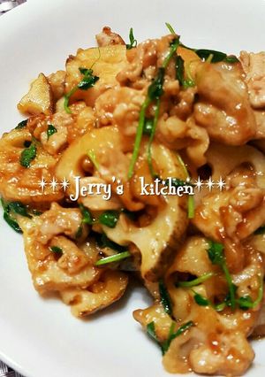 *常備菜*豚肉と蓮根の黒酢生姜炒め♡-レシピのメイン写真