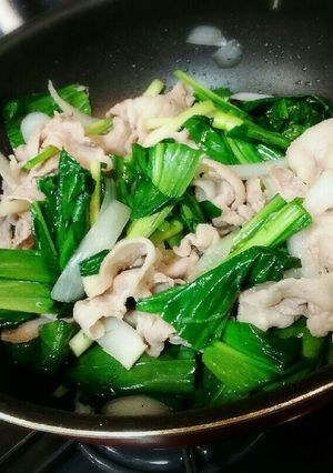 行者にんにく(アイヌネギ)と豚肉の炒め物-レシピのメイン写真