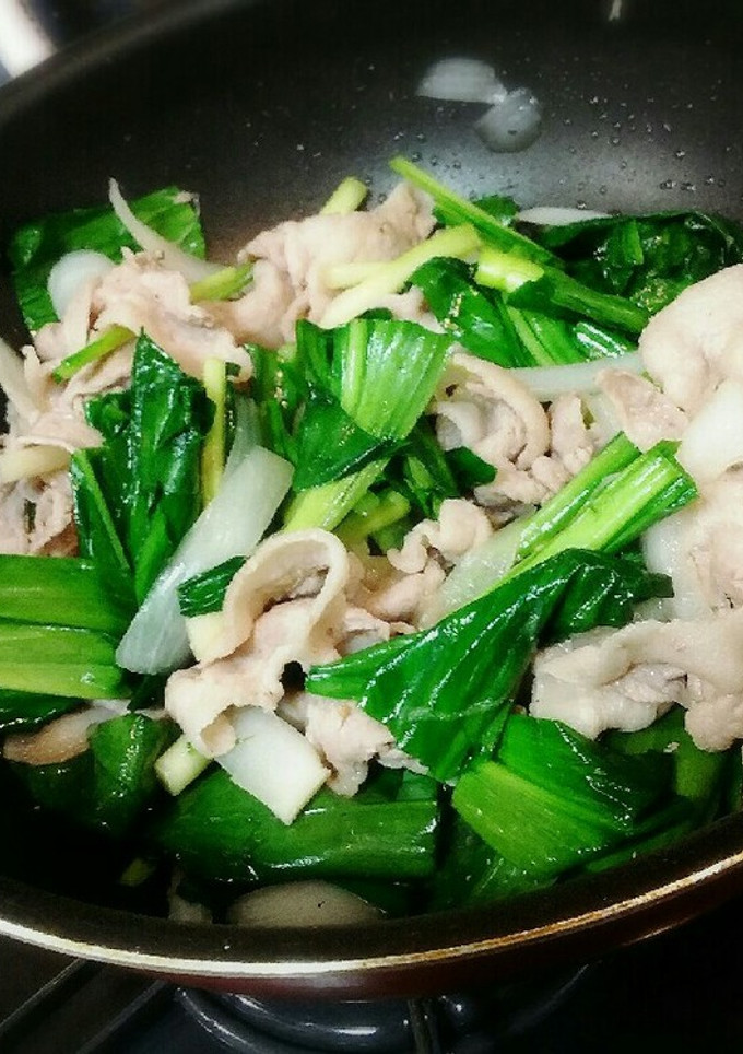 行者にんにく(アイヌネギ)と豚肉の炒め物-レシピのメイン写真