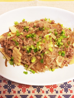 ひき肉とごぼうと春雨のうま煮-レシピのメイン写真