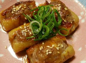 ちくわの肉詰め！甘辛ソースを絡めて♡-レシピのメイン写真