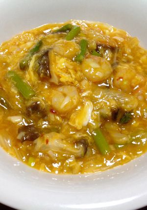 野菜たっぷり!エビチリ卵とじ-レシピのメイン写真