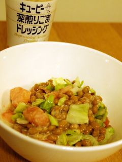 丸ごとトマトとキャベツの納豆サラダ-レシピのメイン写真