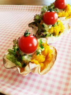 まるごとトマトと南瓜のごまドレサラダ-レシピのメイン写真