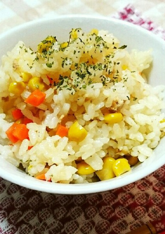 簡単！ツナとコーンの洋風炊き込みご飯☆-レシピのメイン写真